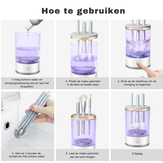 Make-up Kwastenreiniger™ | Neem afscheid van het moeizame schoonmaken van kwasten